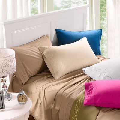 안 채우고 우아하고 현대적인 스롤 플러스 embroidered sheet set 4pcs 100% 폴리에스터