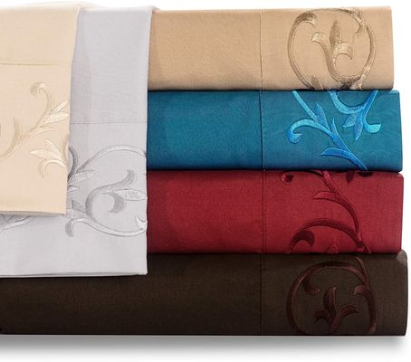 안 채우고 우아하고 현대적인 스롤 플러스 embroidered sheet set 4pcs 100% 폴리에스터