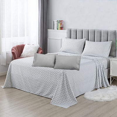마사지 MOQ가 없습니다 인쇄 마이크로 섬유 80gsm 100% 폴리에스터 침대 시트 6pcs 좋은