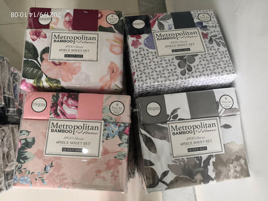 마사지 MOQ가 없습니다 인쇄 마이크로 섬유 80gsm 100% 폴리에스터 침대 시트 6pcs 좋은