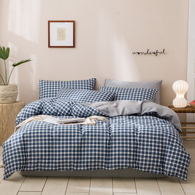 4 pcs Solid Pattern 100% 순수한 프랑스 부드러운 내구성 린 린 침대 침대 덮개