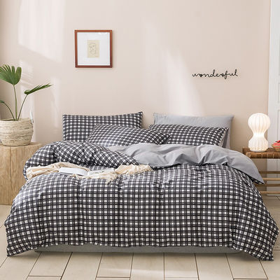 4 pcs Solid Pattern 100% 순수한 프랑스 부드러운 내구성 린 린 침대 침대 덮개