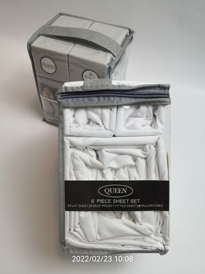 현대 스타일 2200 스레드 카운트 Bambu Fabric Sheet Set 6pcs 세트 시트 시트 베개 케이스 세트