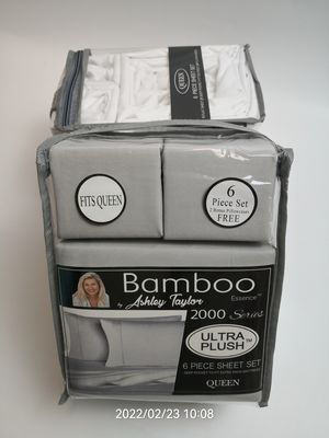 현대 스타일 2200 스레드 카운트 Bambu Fabric Sheet Set 6pcs 세트 시트 시트 베개 케이스 세트