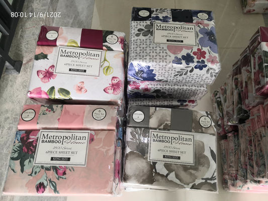유럽 및 미국 스타일 6pcs 100% 폴리에스터 인쇄 마이크로 섬유 천 침대 시트