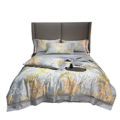 100%TENCEL 300TC 60S 직물 밀도 텐셀 꽃 듀벤 커버 면화 침대 세트