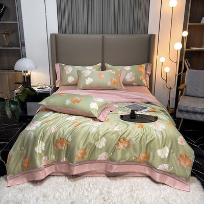 100%TENCEL 300TC 60S 직물 밀도 텐셀 꽃 듀벤 커버 면화 침대 세트