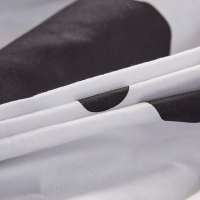 풀 사이즈 소 잎 세트 4PCS 1800 스레드 카운트 깊은 주머니와 함께 검은 흰색 소 잎